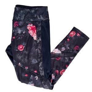 Avia Floral Patterned Mesh Panel Athletic Leggings
